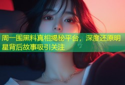 周一围黑料真相揭秘平台，深度还原明星背后故事吸引关注