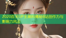 2020百大UP主黑料揭秘B站创作力与影响力风云