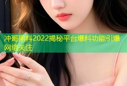 冲哥黑料2022揭秘平台爆料功能引爆网络关注