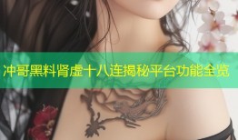 冲哥黑料肾虚十八连揭秘平台功能全览