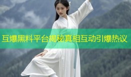 互爆黑料平台揭秘真相互动引爆热议