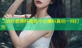二哈作者黑料揭秘平台爆料真相一网打尽