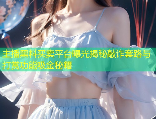 主播黑料买卖平台曝光揭秘敲诈套路与打赏功能吸金秘籍