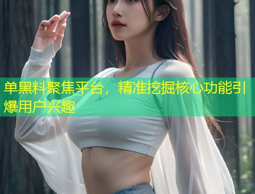 单黑料聚焦平台，精准挖掘核心功能引爆用户兴趣